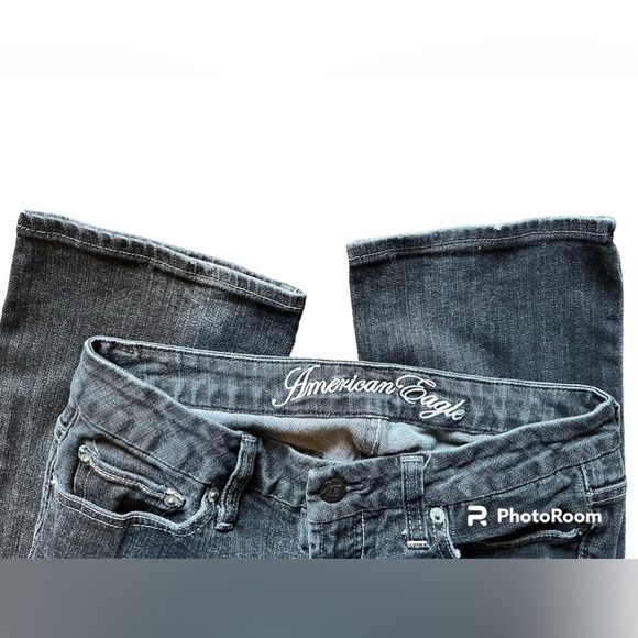 American Eagle 77 Straight Leg Gray Jeans GUC sz 2 - Picture 5 of 5